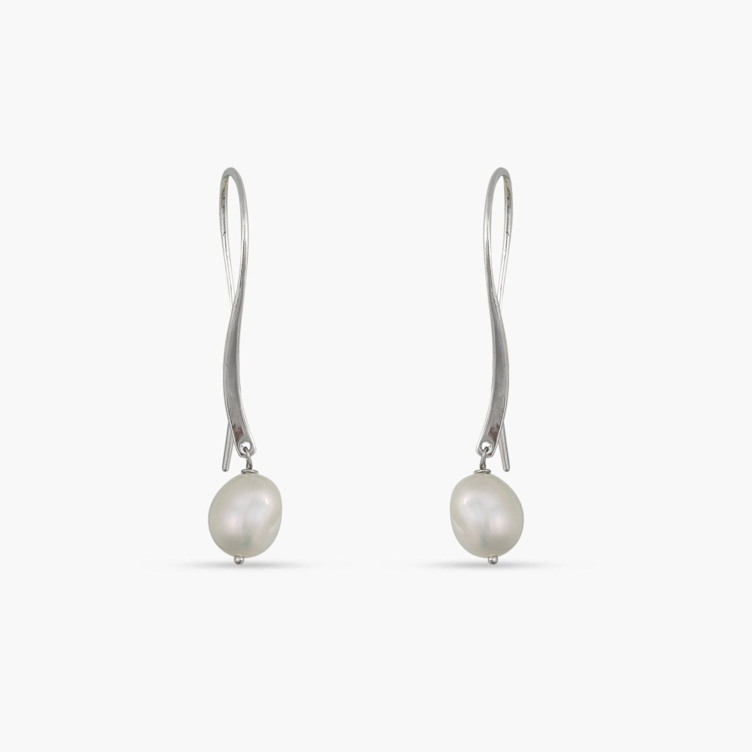 Muse Pearl Silver Drop Earrings