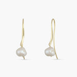 Earrings Muse Pearl Gold Plated Silver Drop Earrings