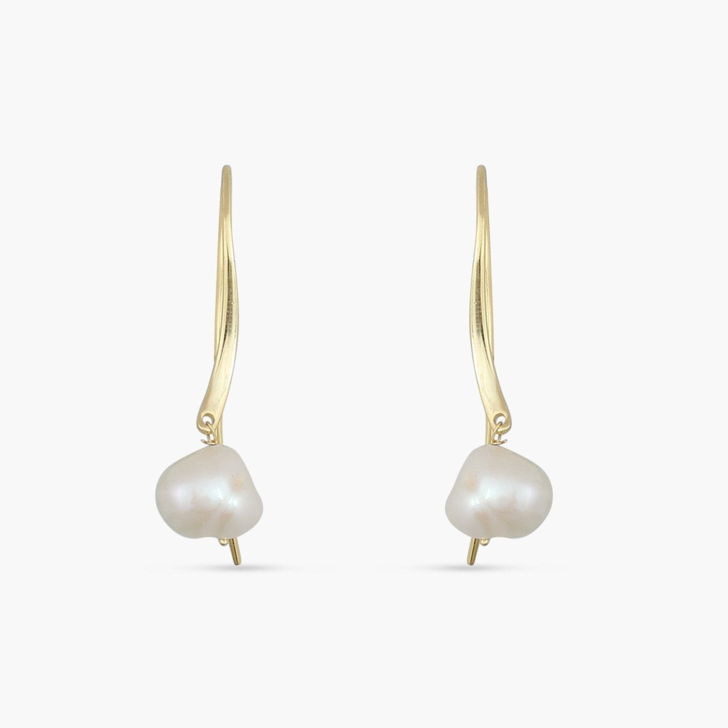 Muse Pearl Gold Plated Silver Drop Earrings