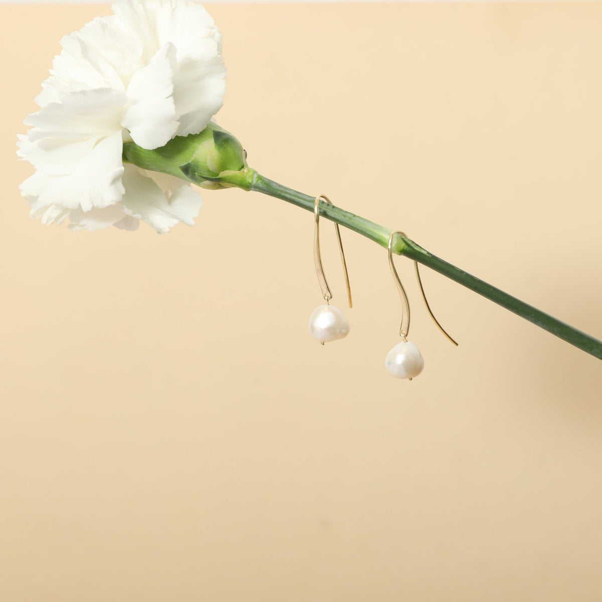 Muse Pearl Gold Plated Silver Drop Earrings