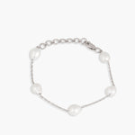 Bracelet Celeste Studded Pearl Chain Silver Bracelet