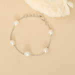 Bracelet Celeste Studded Pearl Chain Silver Bracelet