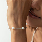 Bracelet Celeste Studded Pearl Chain Silver Bracelet