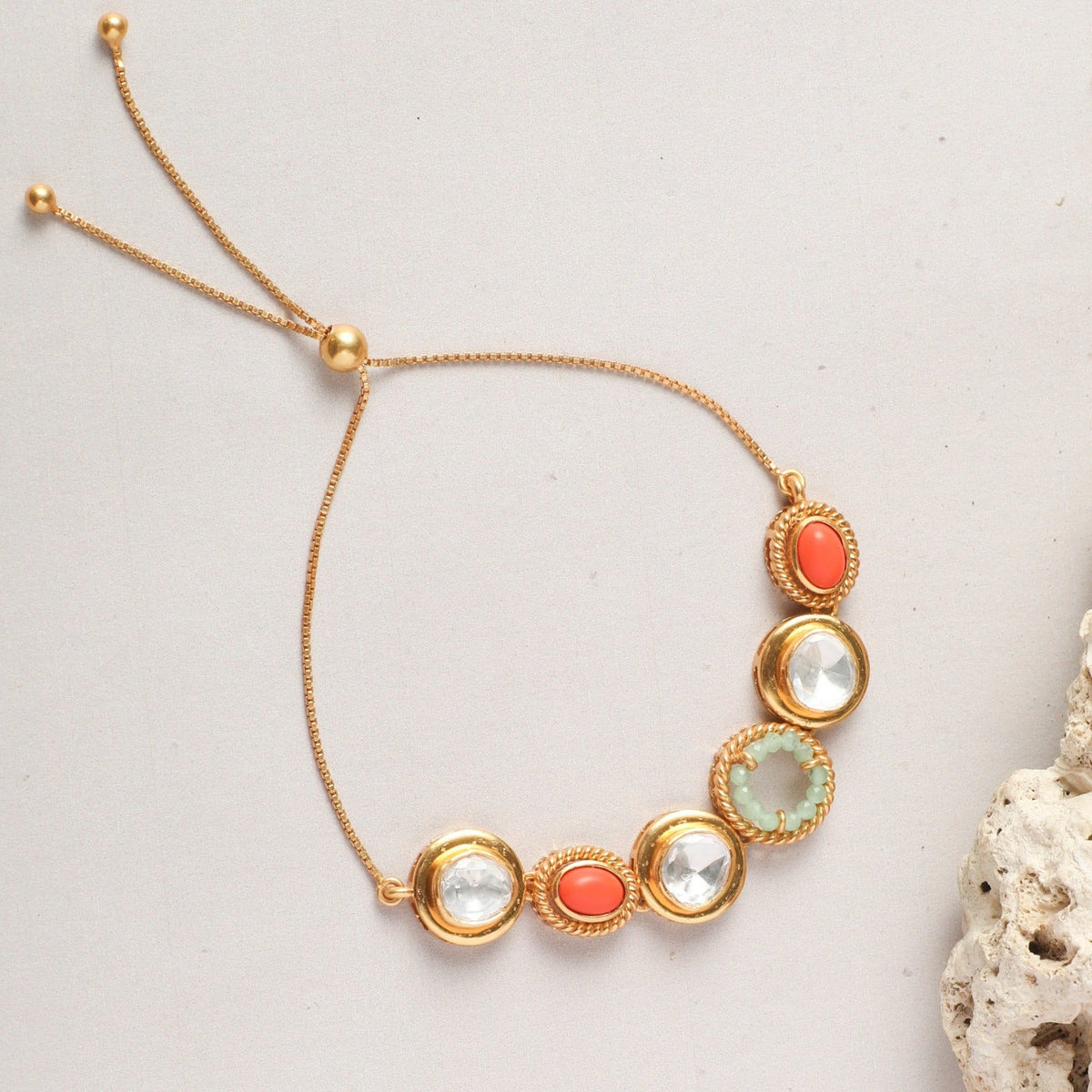 Bracelet Oceanic Weaver Gem Cascade Silver Chain Bracelet