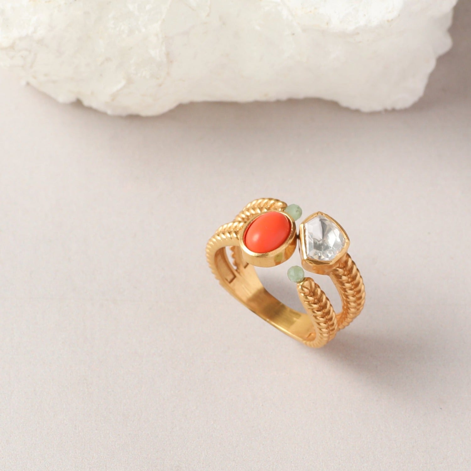 Oceanic Weaver Open Top Silver Finger Ring