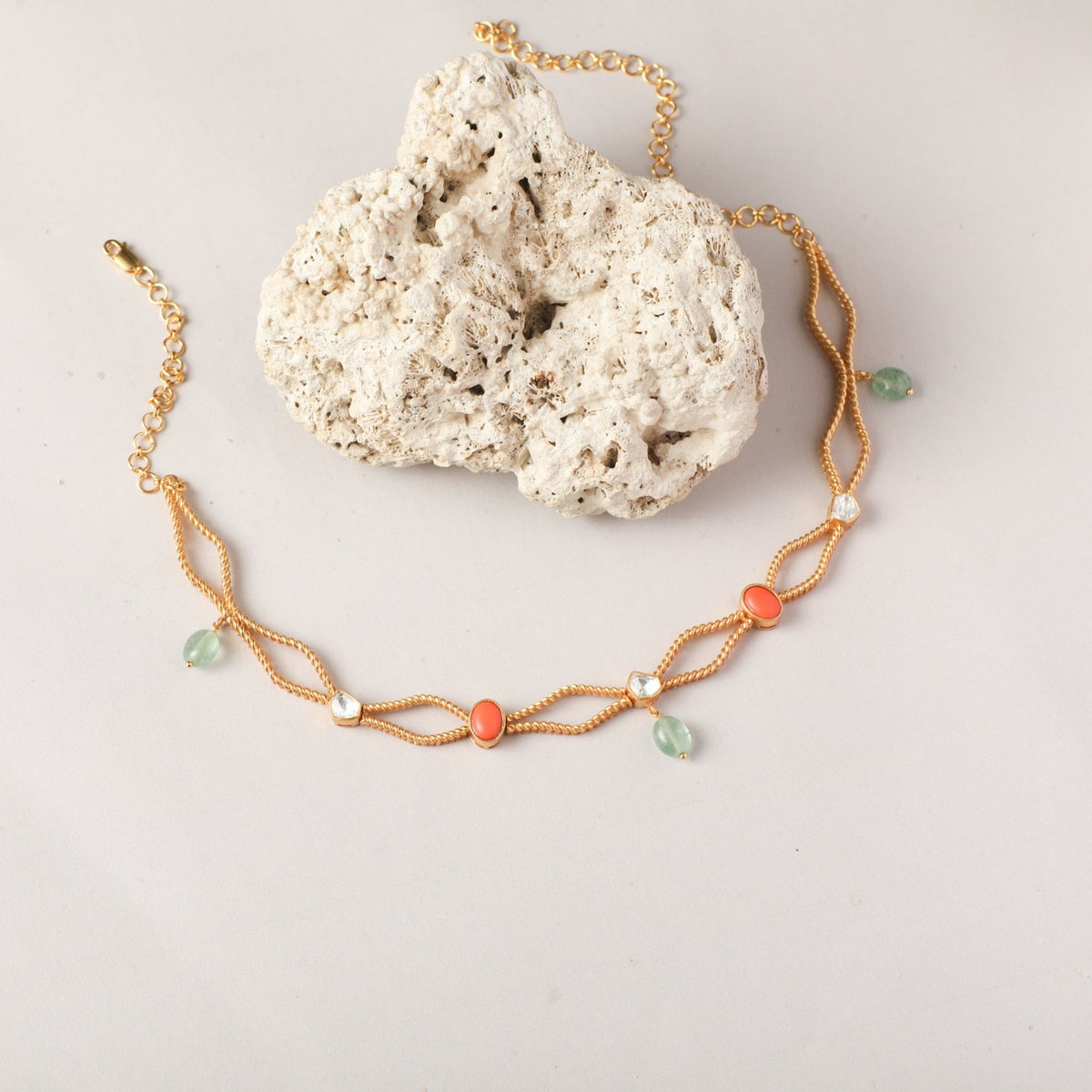 Oceanic Weavers Silver Short  Necklace