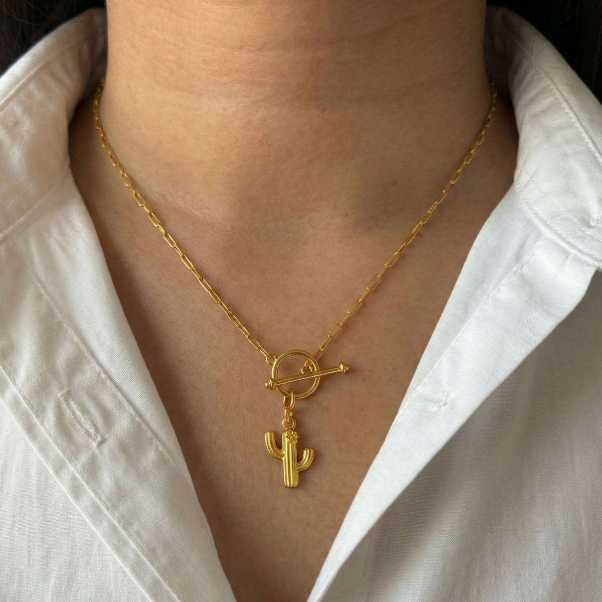 Wanderlust Cactus Silver Charm