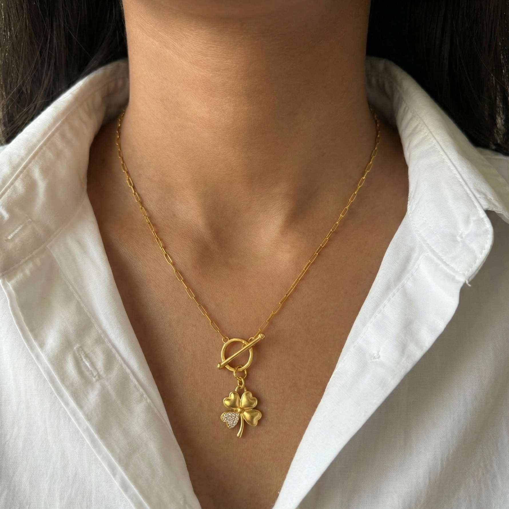 Pendant Good Luck Clover Silver Charm