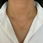 Necklace T Bar Toggle Link Silver Necklace