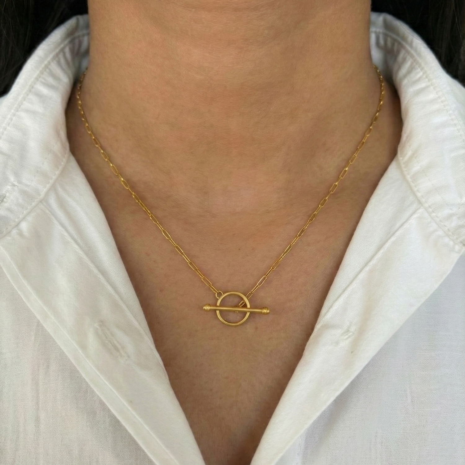 Necklace T Bar Toggle Link Silver Necklace