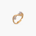 Finger Ring Crest Wave CZ Silver Ring
