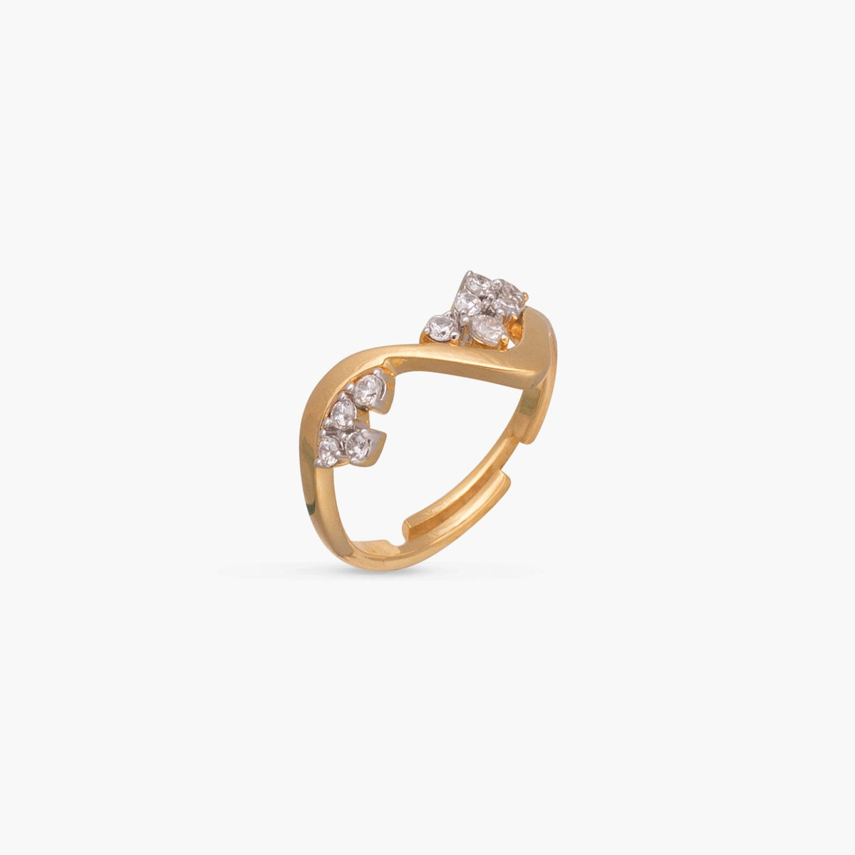 Crest Wave CZ Silver Ring