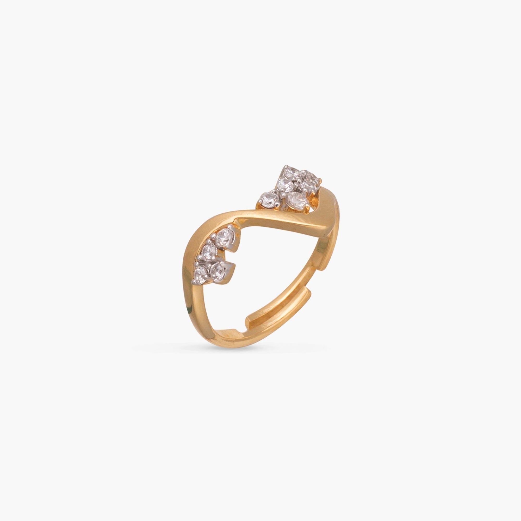 Crest Wave CZ Silver Ring