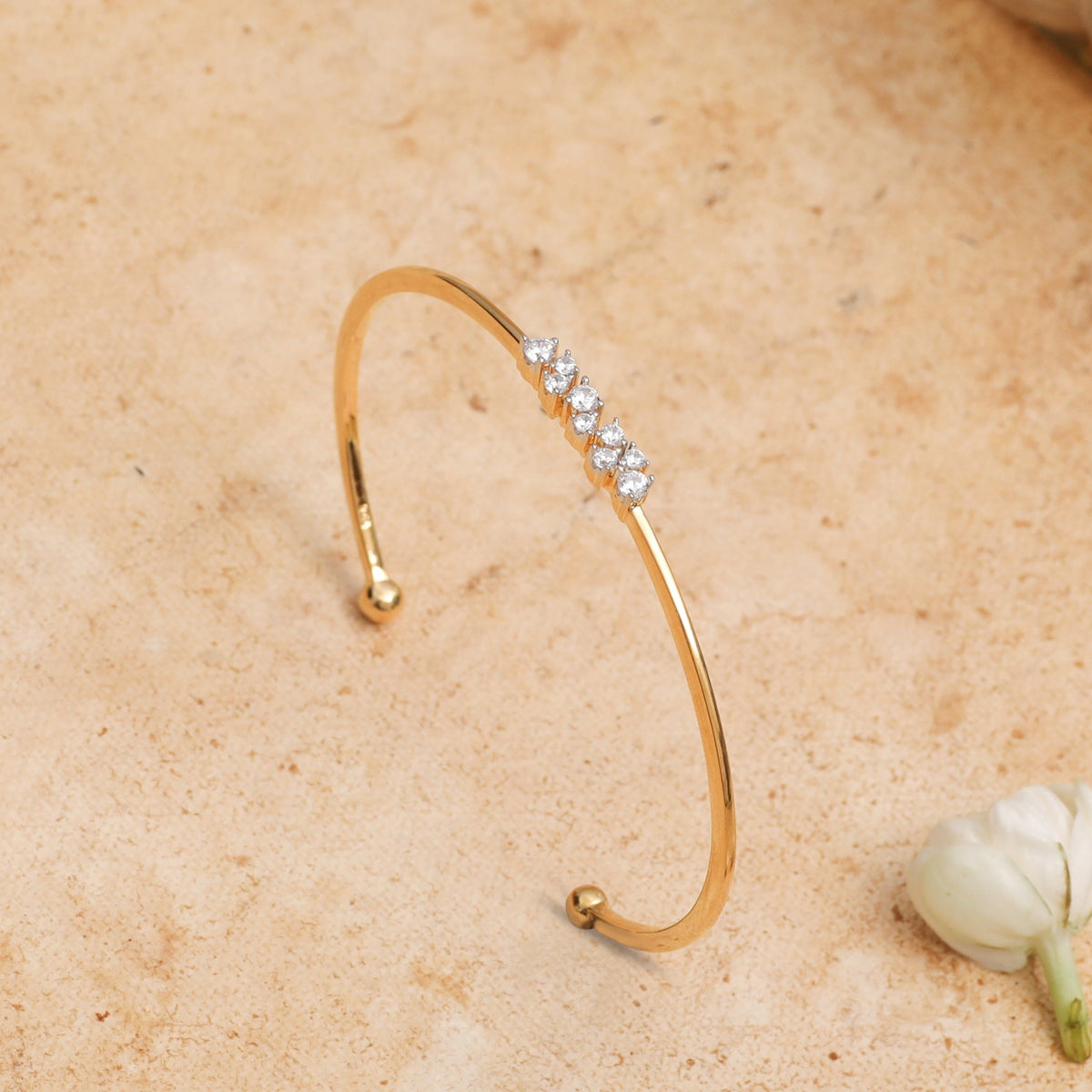 Ananya CZ Silver Cuff Bracelet