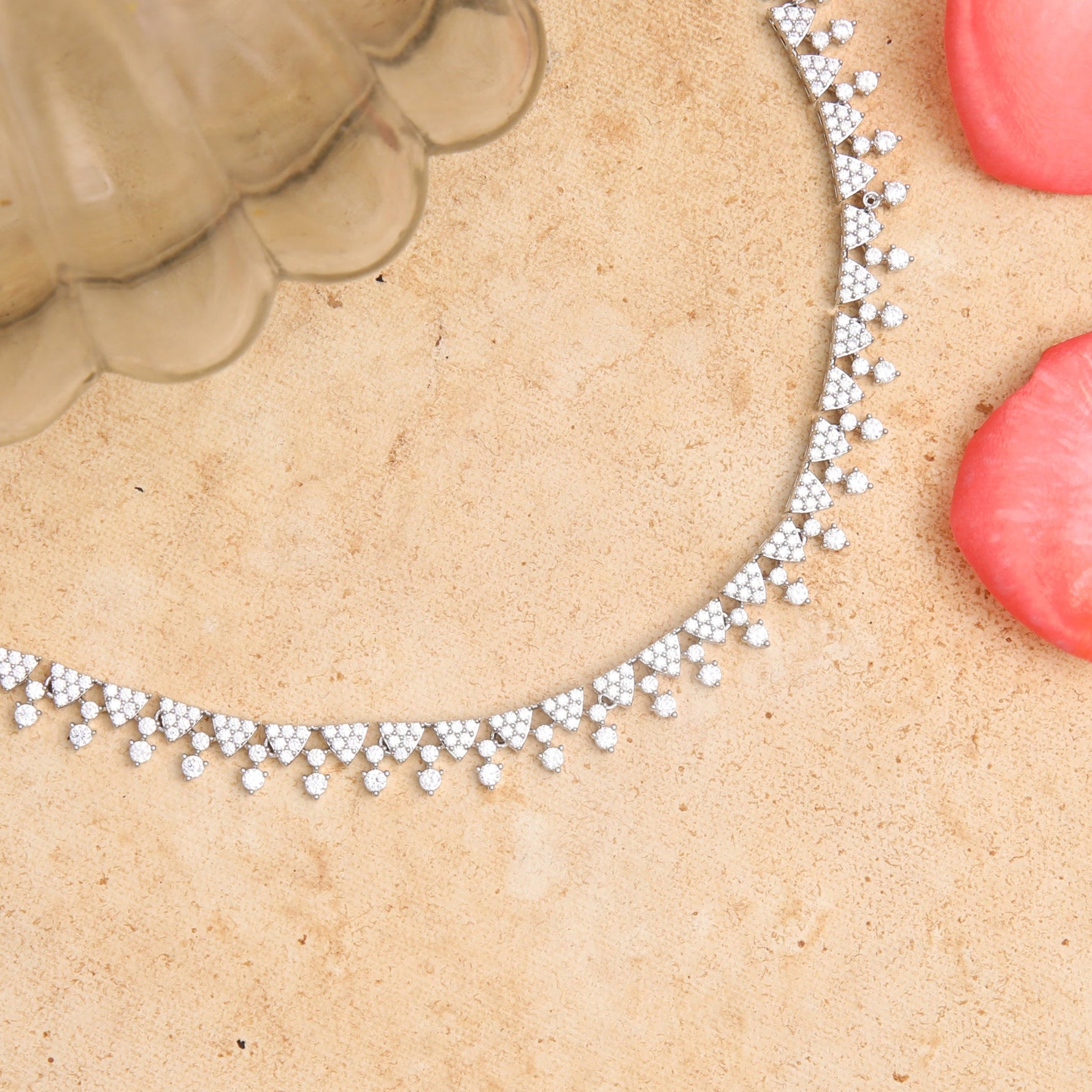 Necklaces Petite CZ Silver Necklace