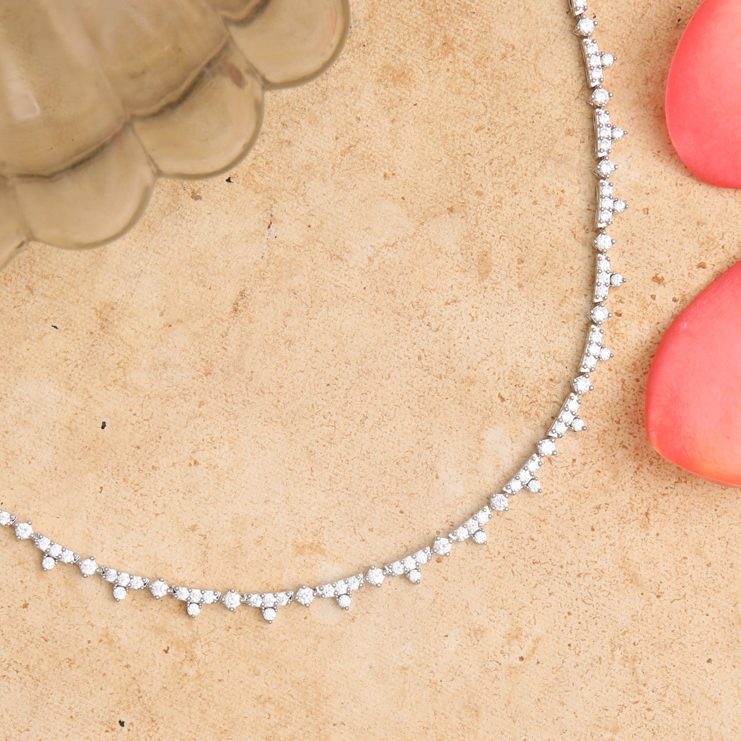 Necklaces Radiant Bloom CZ Silver Necklace