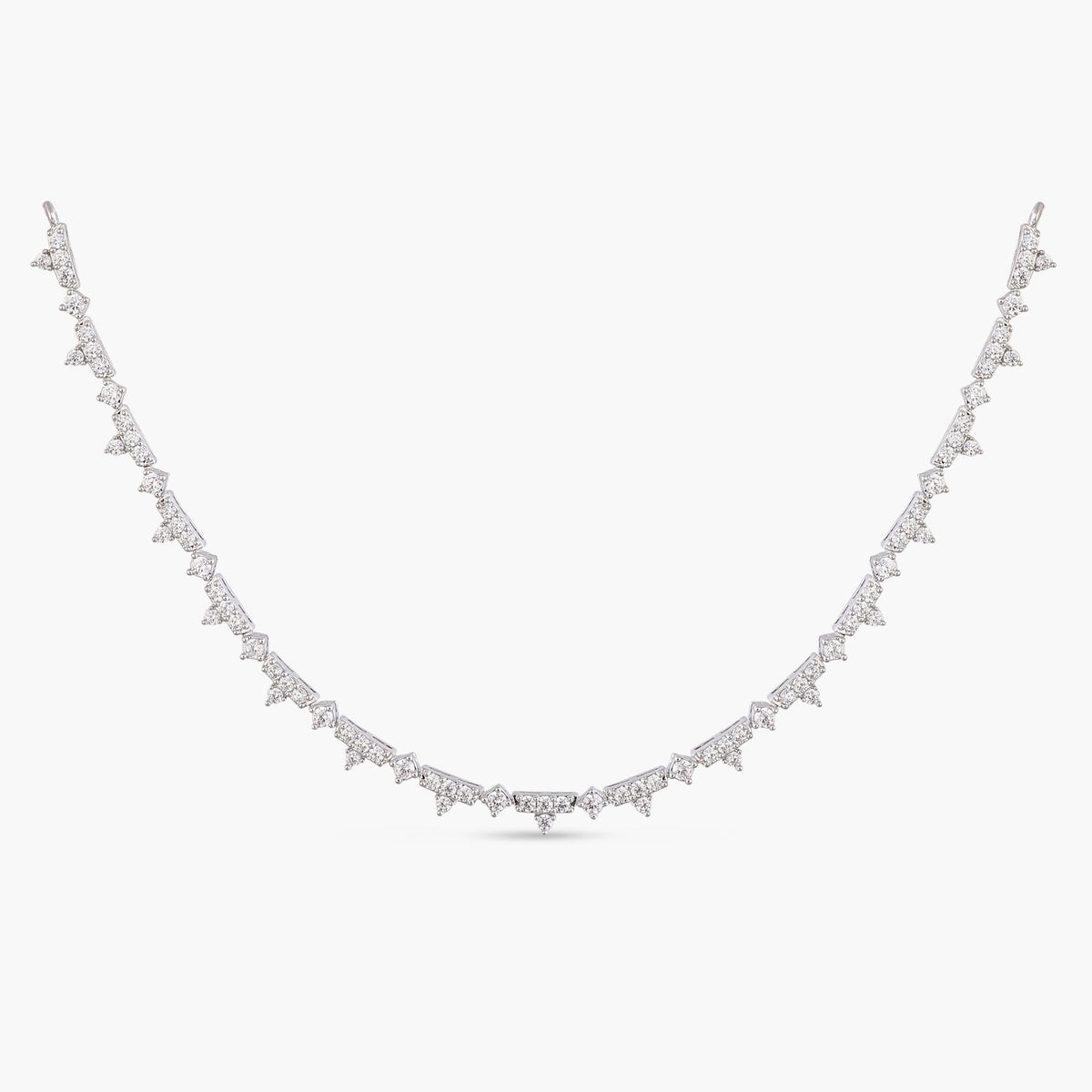 Radiant Bloom CZ Silver Necklace