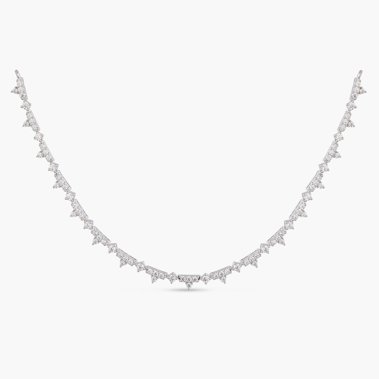 Necklaces Radiant Bloom CZ Silver Necklace