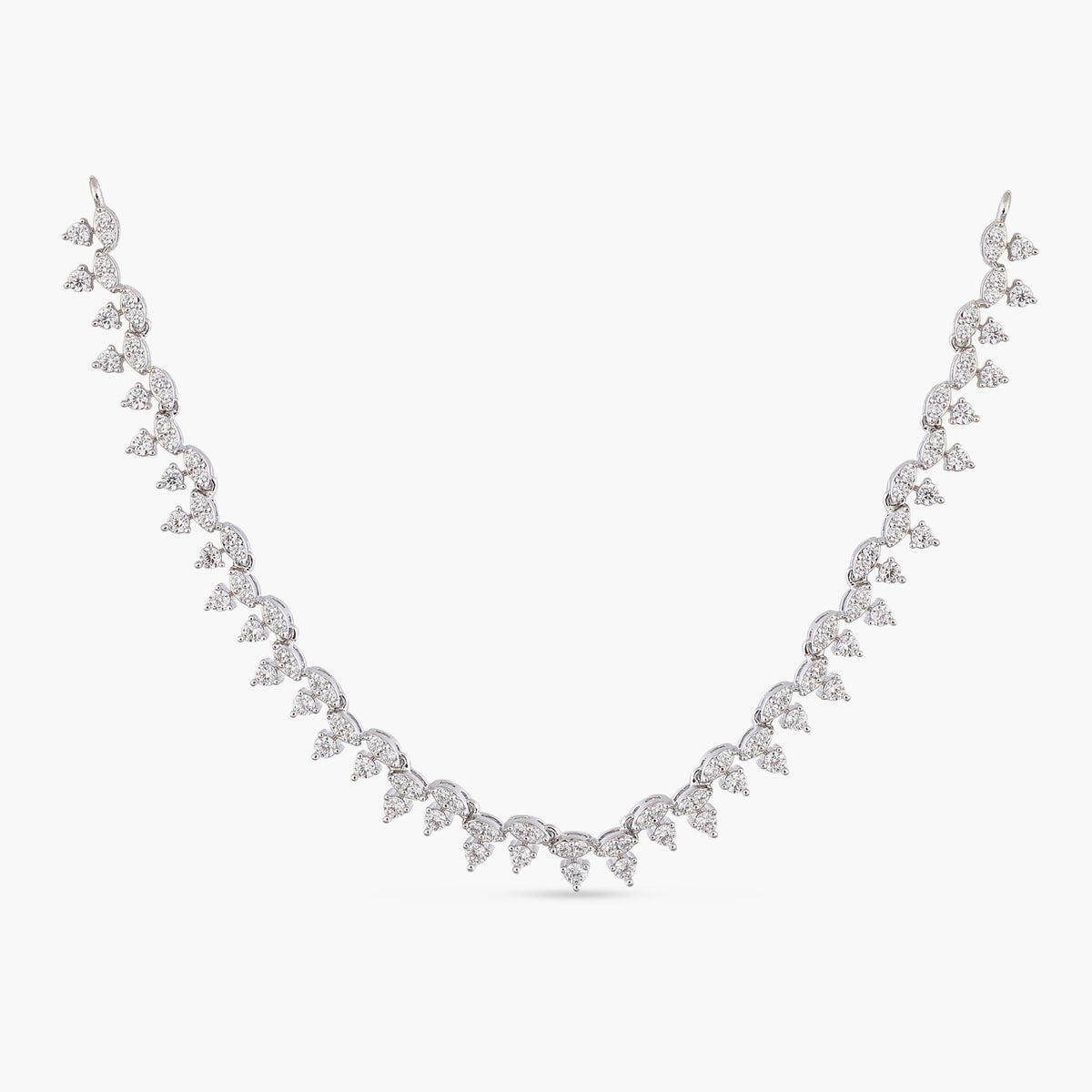 Ethereal Glow CZ Silver Necklace