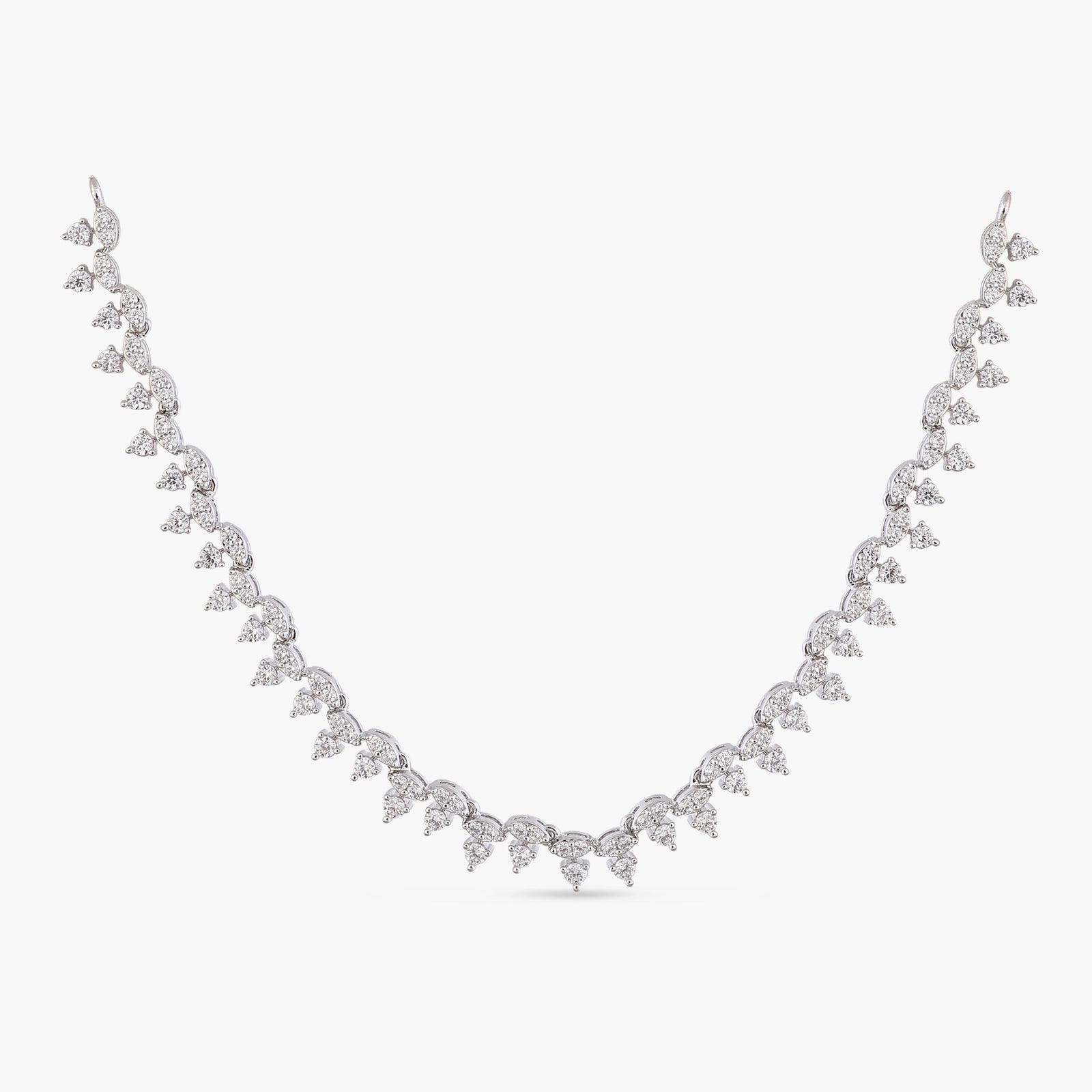 Ethereal Glow CZ Silver Necklace
