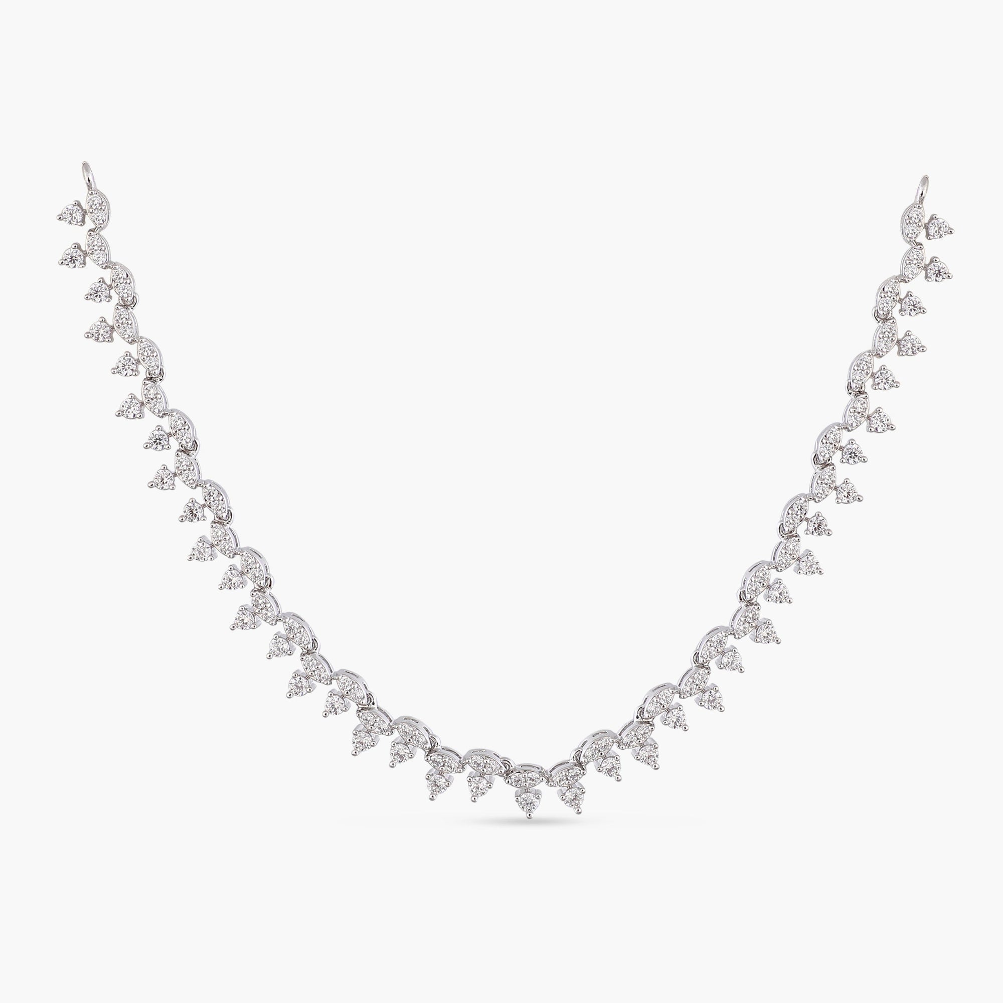 Ethereal Glow CZ Silver Necklace