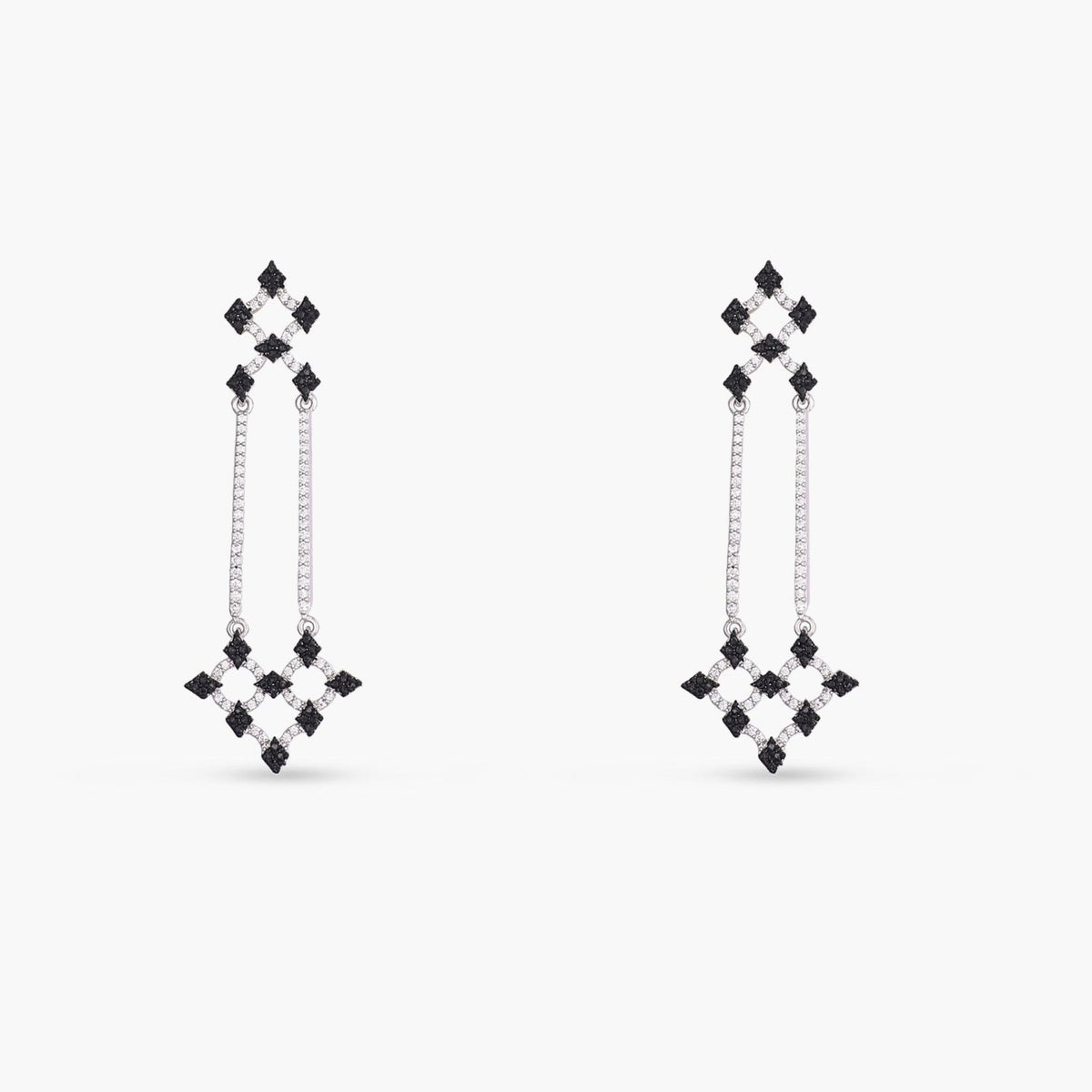 Monochrome Play Reverie CZ Silver Drop Earrings