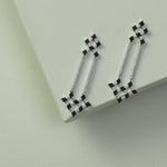 Monochrome Play Reverie CZ Silver Drop Earrings