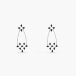 Monochrome Play Chandelier CZ Silver Drop Earrings