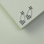 Monochrome Play Chandelier CZ Silver Drop Earrings