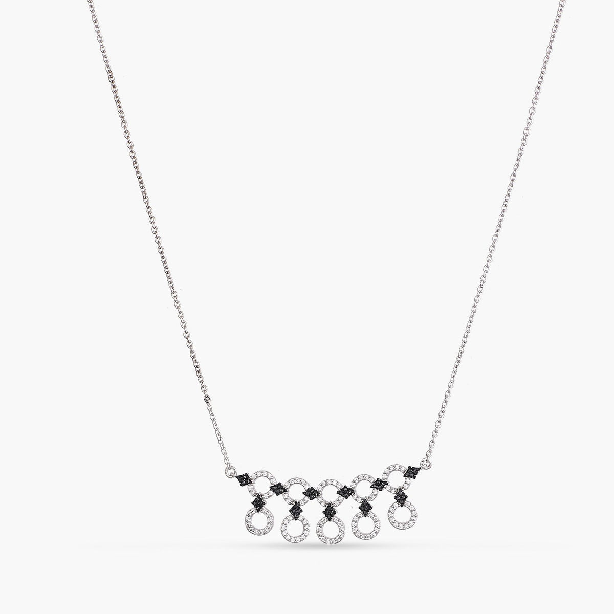 Monochrome Play Delicate CZ Silver Necklace