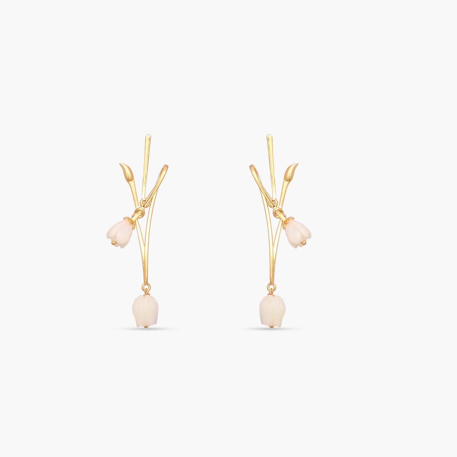 Tulip Blossoms Silver Drop Earrings