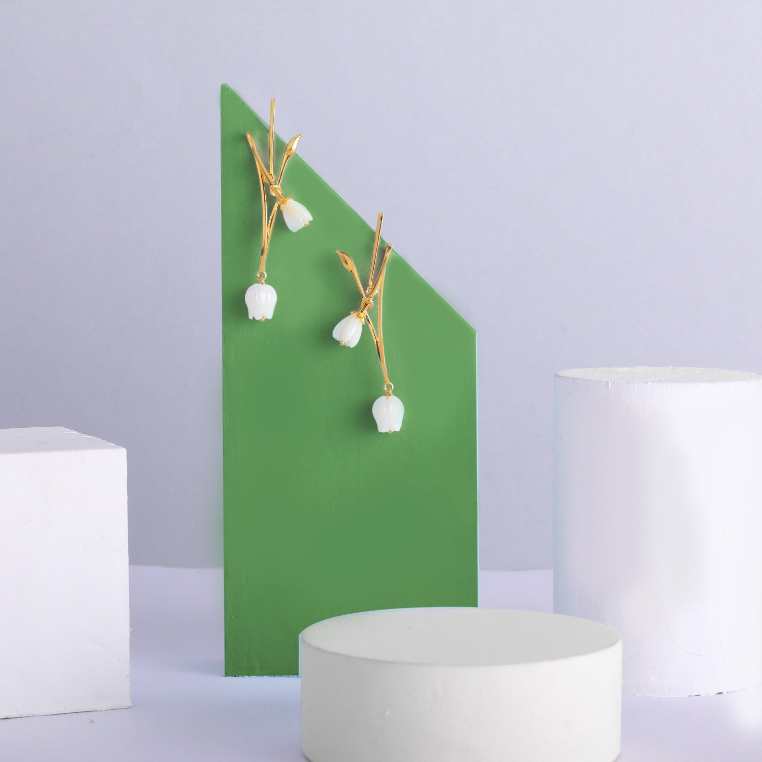 Tulip Blossoms Silver Drop Earrings