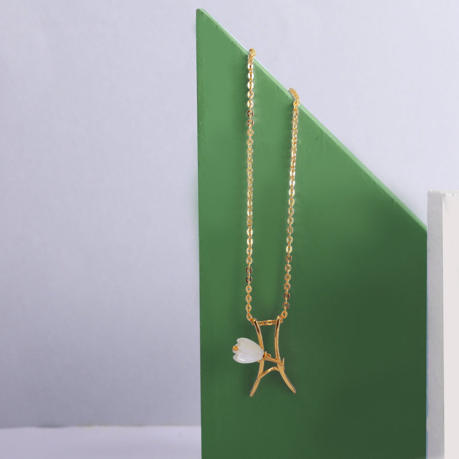 Tulip Whimsy Silver Pendant Necklace