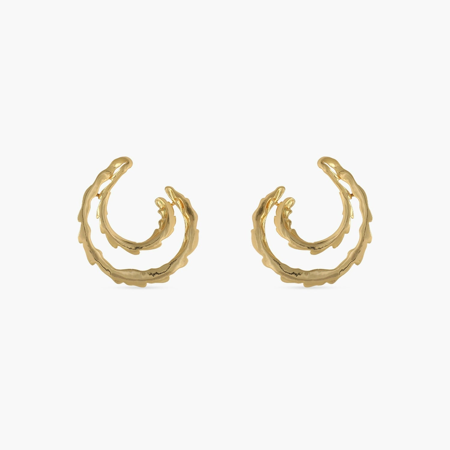 Sandscape Statement Silver Hoop Earrings