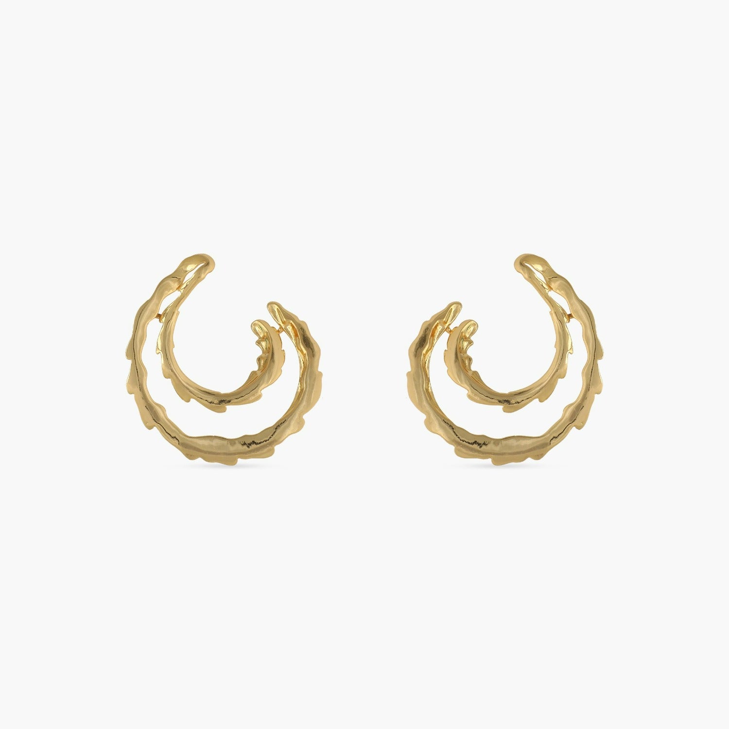 Sandscape Statement Silver Hoop Earrings