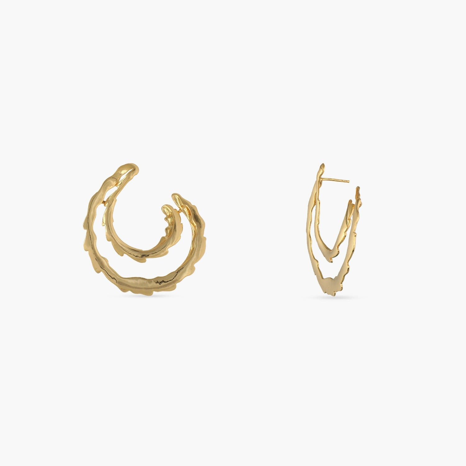 Sandscape Statement Silver Hoop Earrings