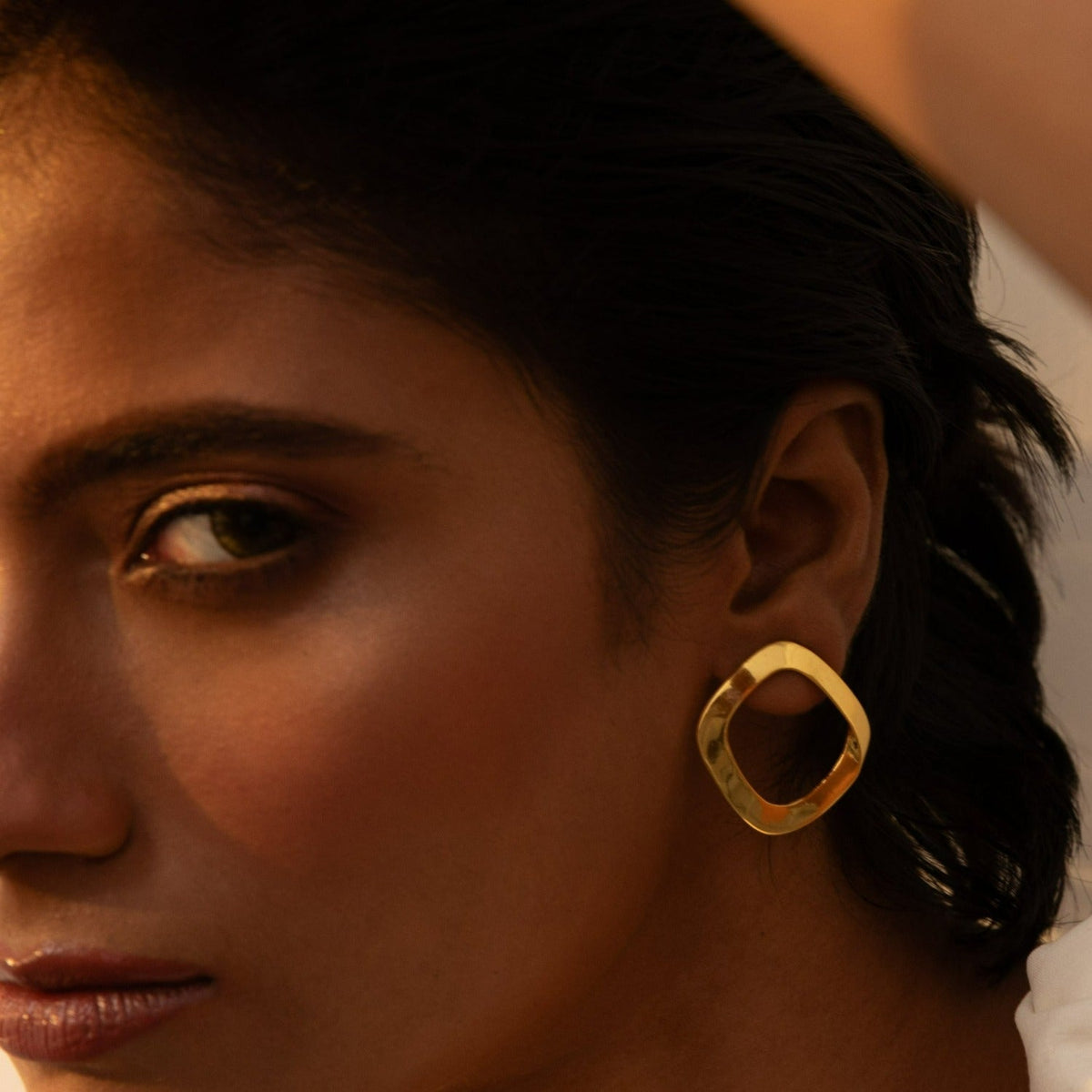 Earrings Sandscape Rounded Rectangle Silver Earrings