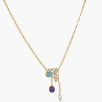 Necklaces Moroccan Blue Asymmetric Silver Necklace