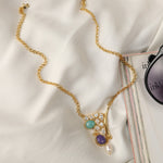 Necklaces Moroccan Blue Asymmetric Silver Necklace