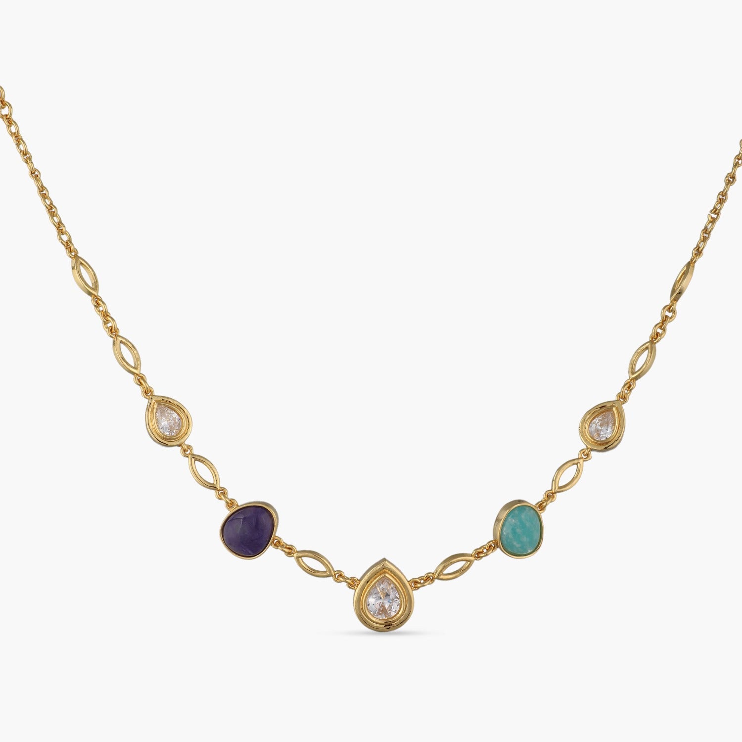 Necklaces Moroccan Blue Simple Silver Necklace
