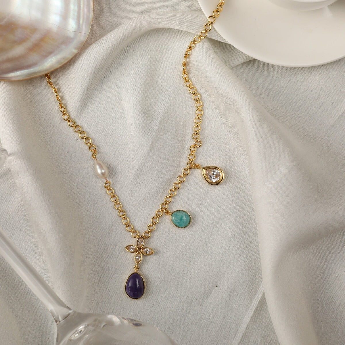 Necklaces Moroccan Blue Everyday Silver Necklace
