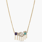 Necklaces Moroccan Blue Cluster Silver Necklace