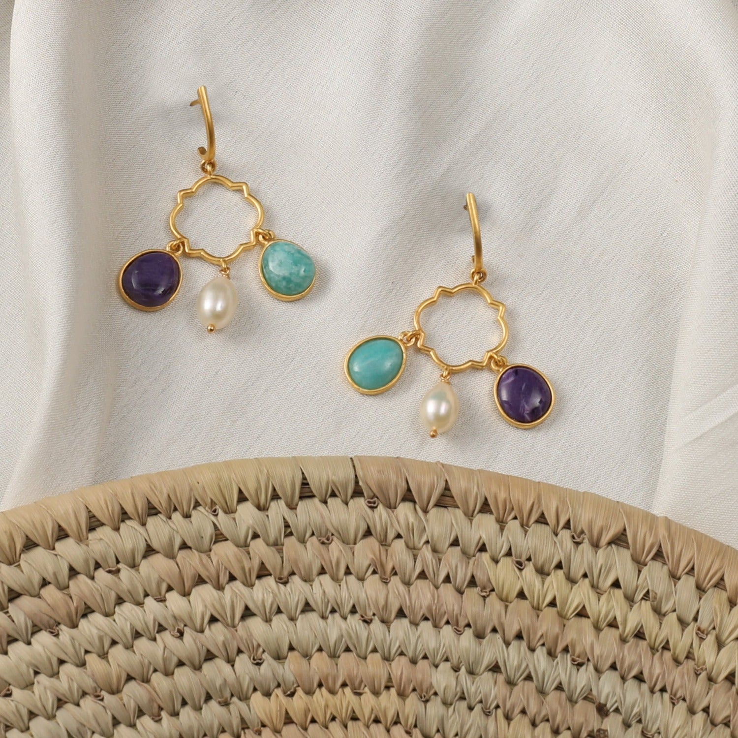 Moroccan Blue Classic Silver Earrings