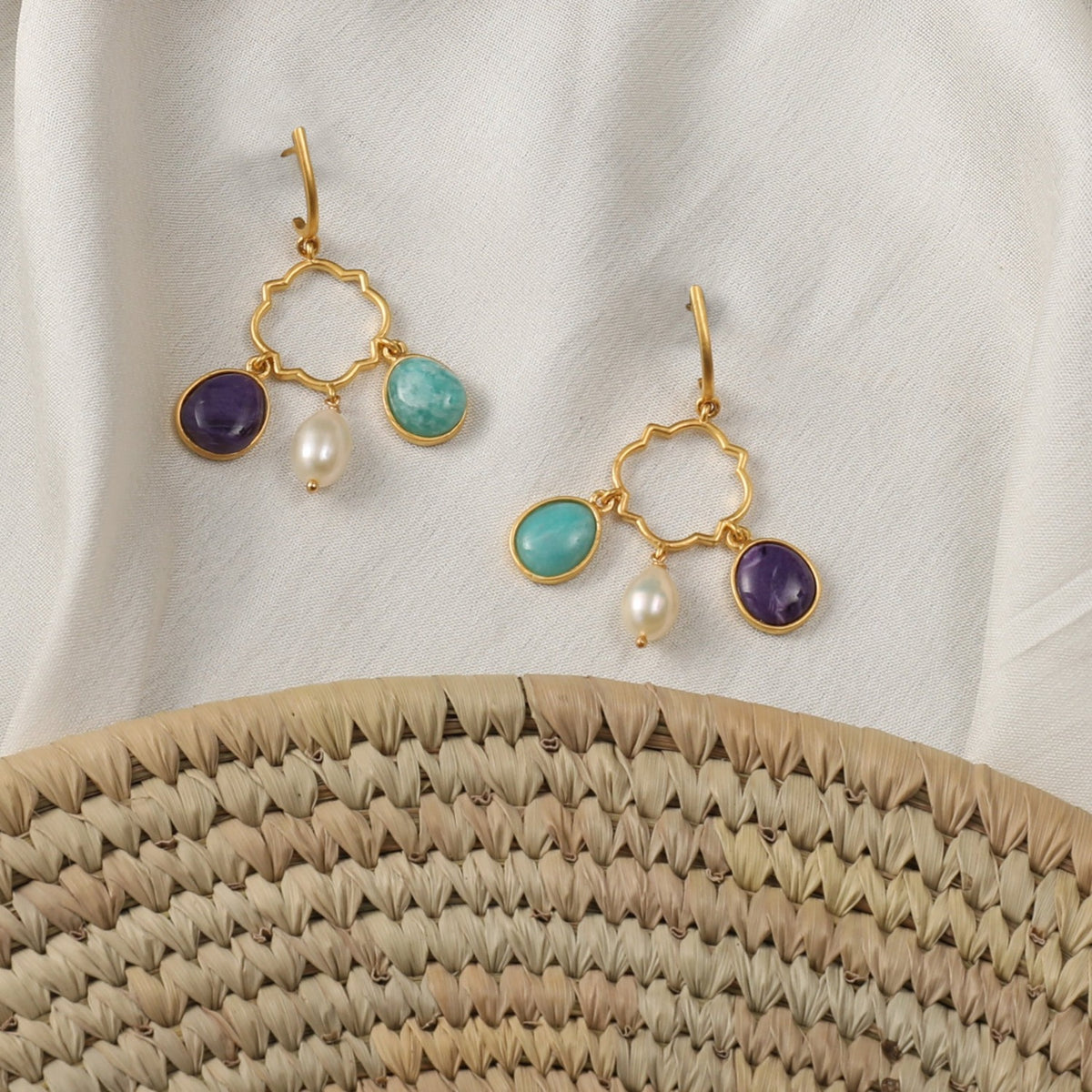 Moroccan Blue Classic Silver Earrings