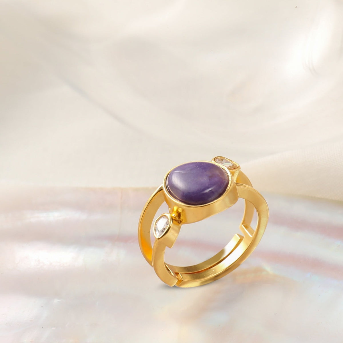 Moroccan Blue Classic Silver Ring