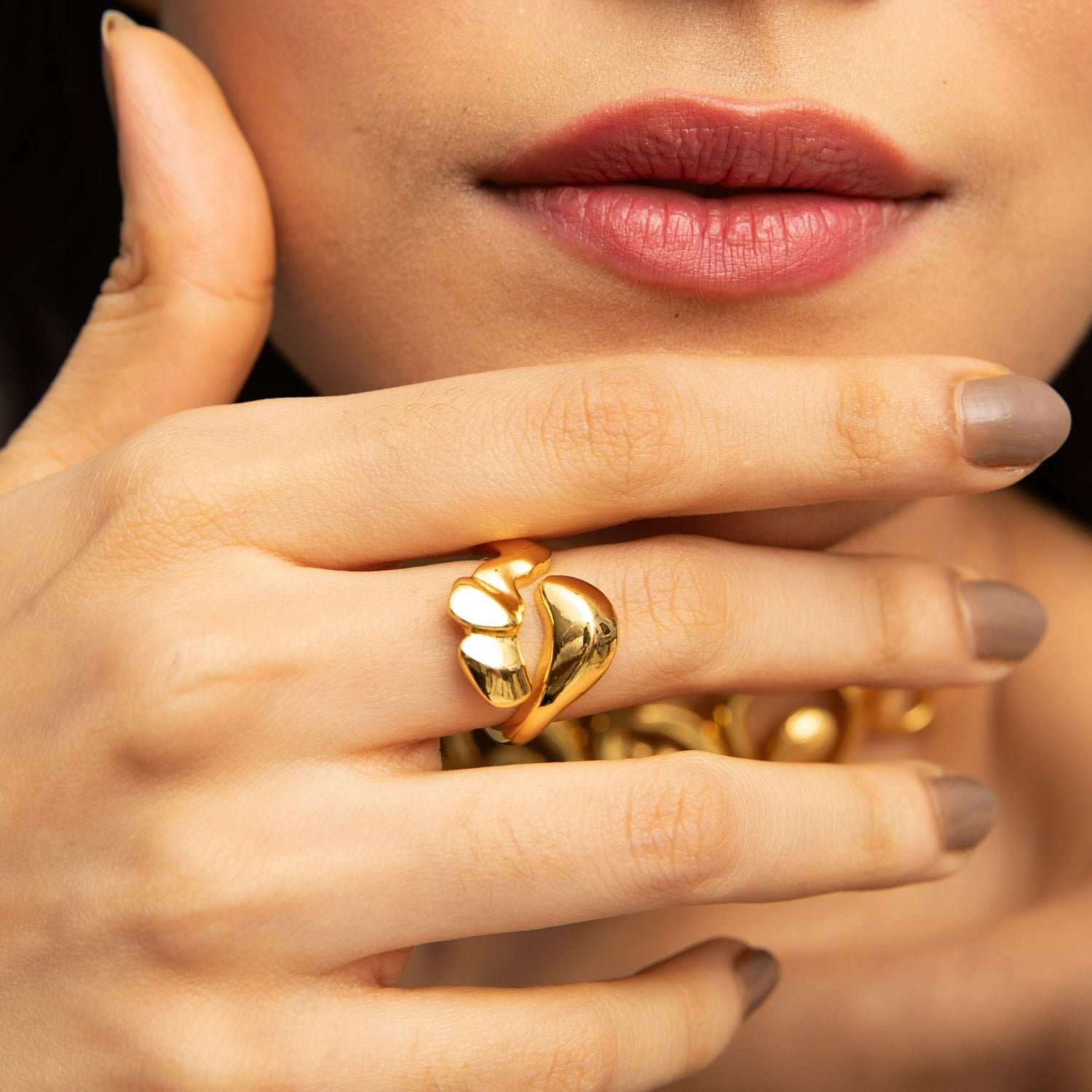 Finger Ring Sandscape Open Style Silver Ring