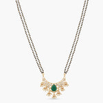 Necklaces Carved Green Moissanite Silver Mangalsutra Necklace