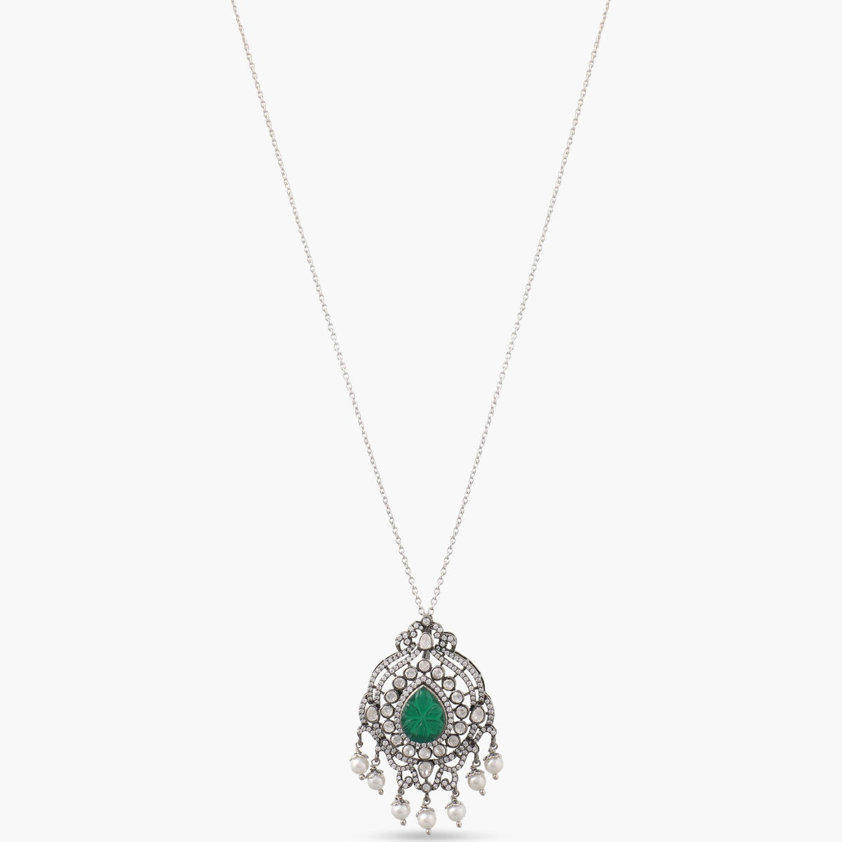 Classic Floral MOISSANITE SILVER PENDANT