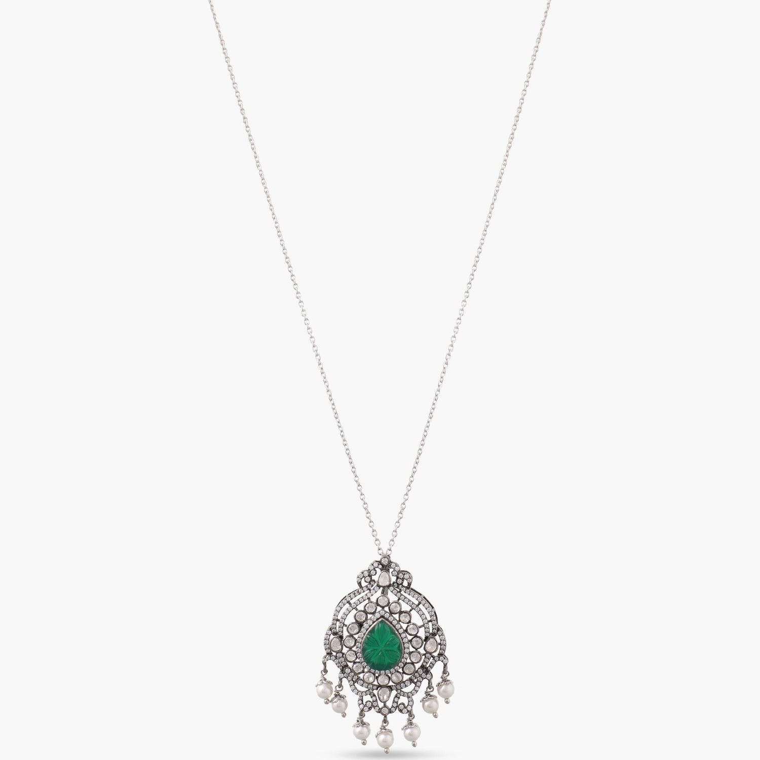 Pendants Classic Floral Moissanite Silver Pendant