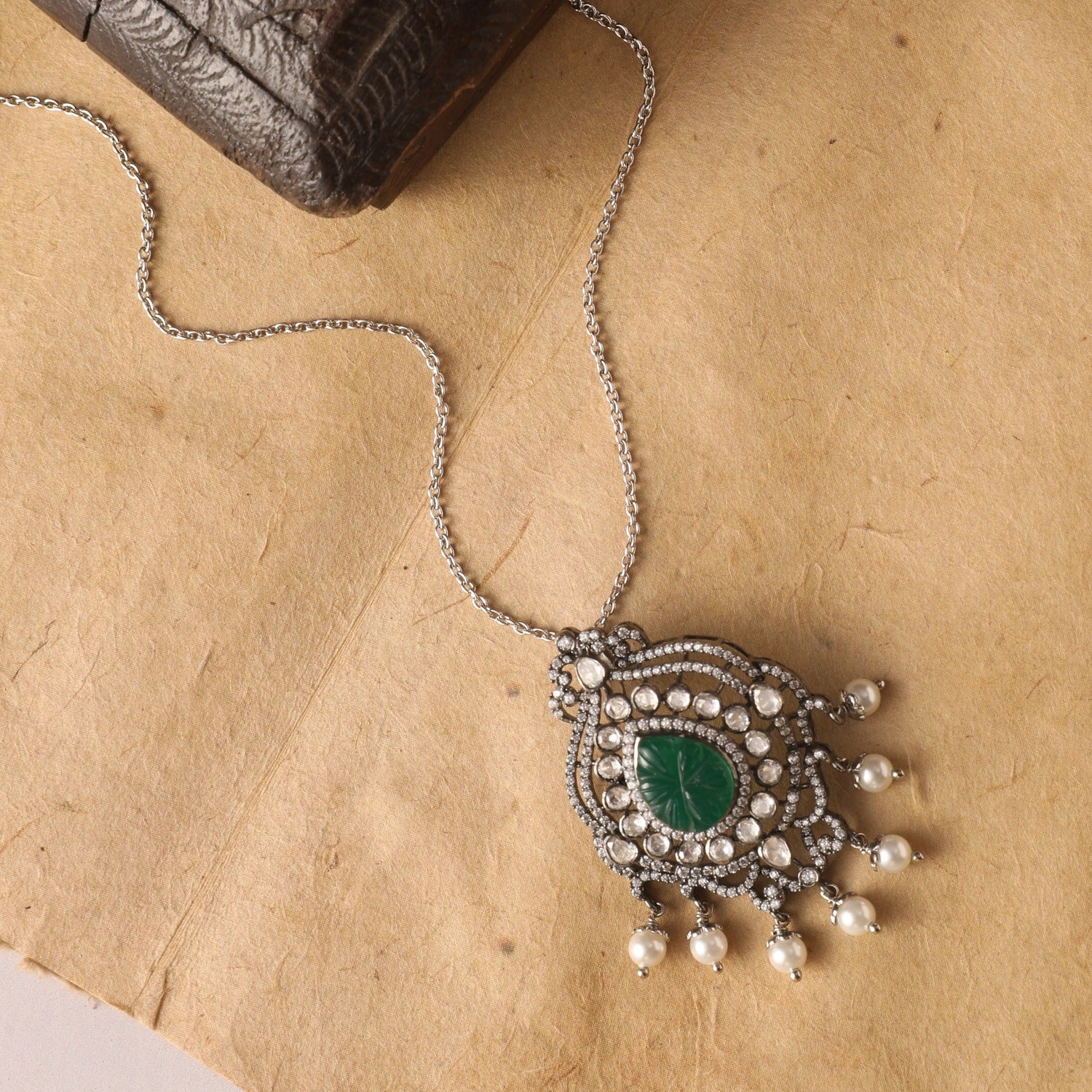 Pendants Classic Floral Moissanite Silver Pendant